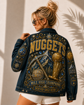 Mile High Gold Rush Basketball Fan Oversized Denim Jacket – Collector Edition MHGR04