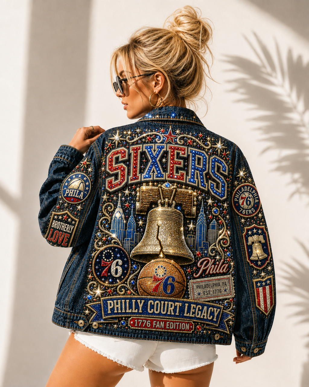 Philly Court Legacy Basketball Fan Oversized Denim Jacket – Collector Edition PCLB04