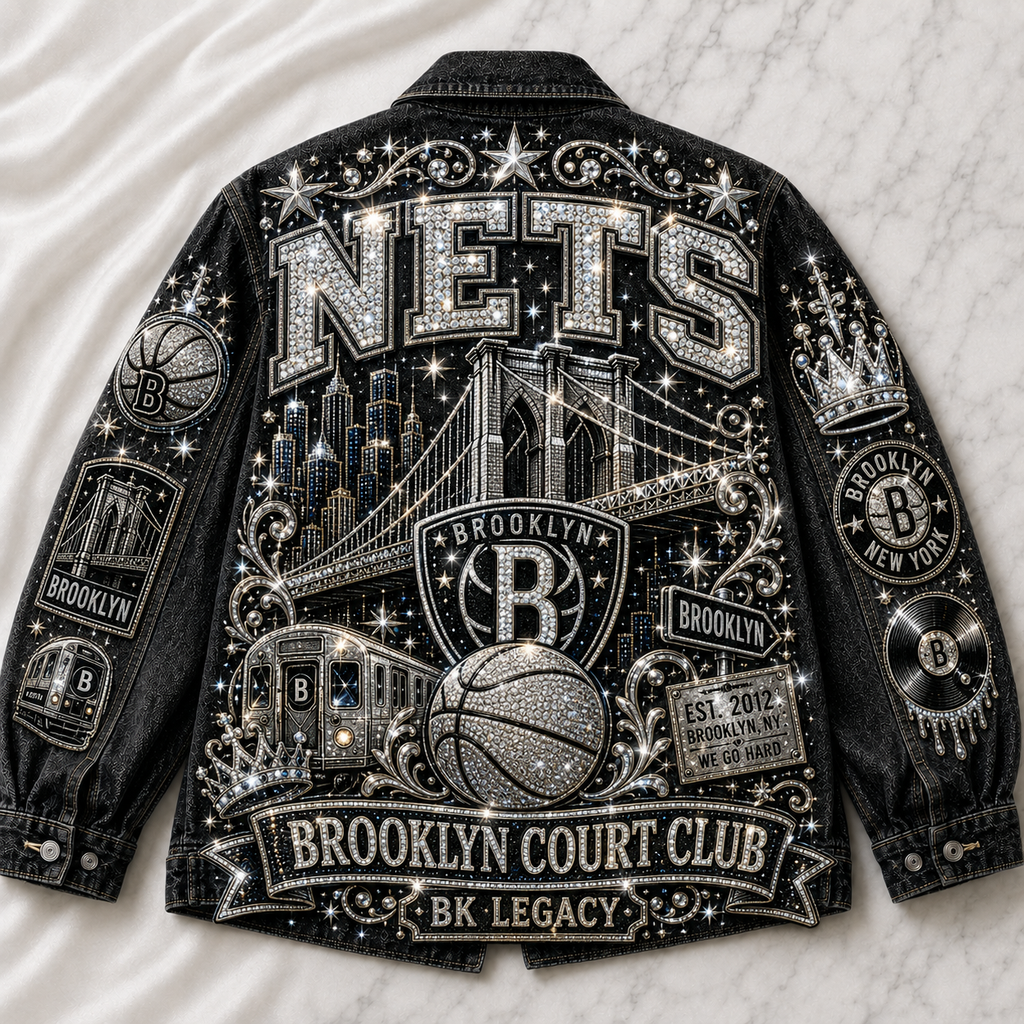Brooklyn Court Club Basketball Fan Oversized Denim Jacket – Collector Edition BCCB04